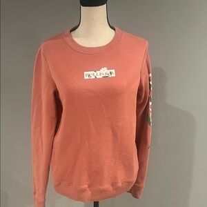 Hollister coral Sweatshirt with Floral Accent